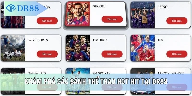 Khám phá các sảnh thể thao hot hit tại DR88